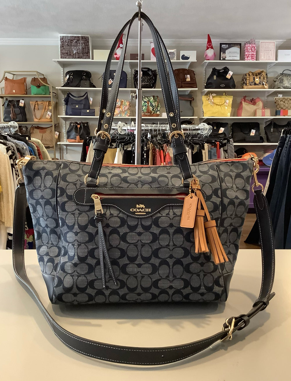 Coach Denim Kleo Carryall