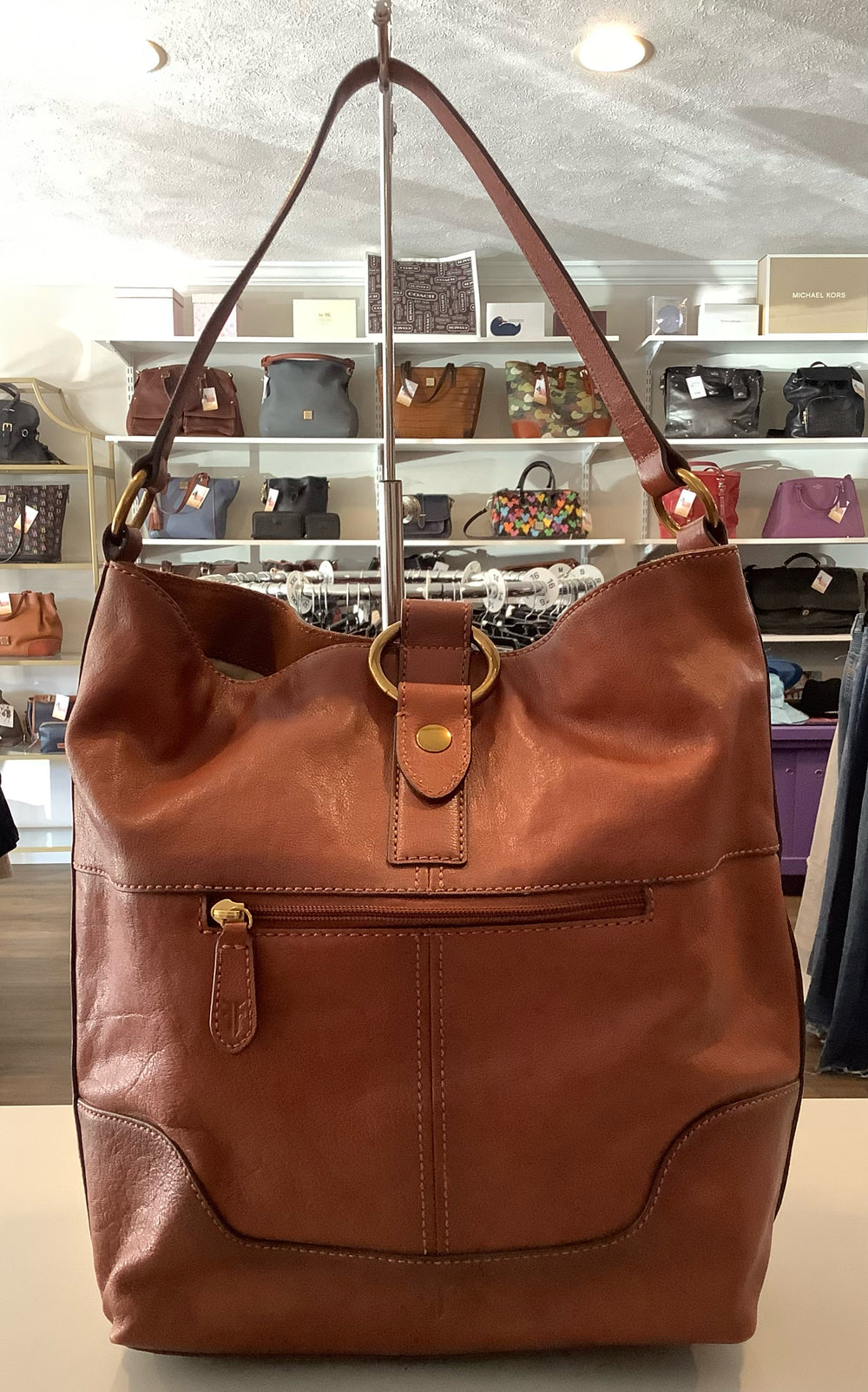 Frye Leather Ring Shoulder Bag