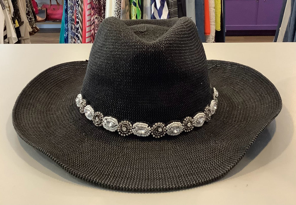 C.C Cowboy Rhinestone Straw Hat