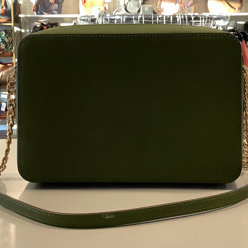 Michael Kors Olive Green and White Crossbody