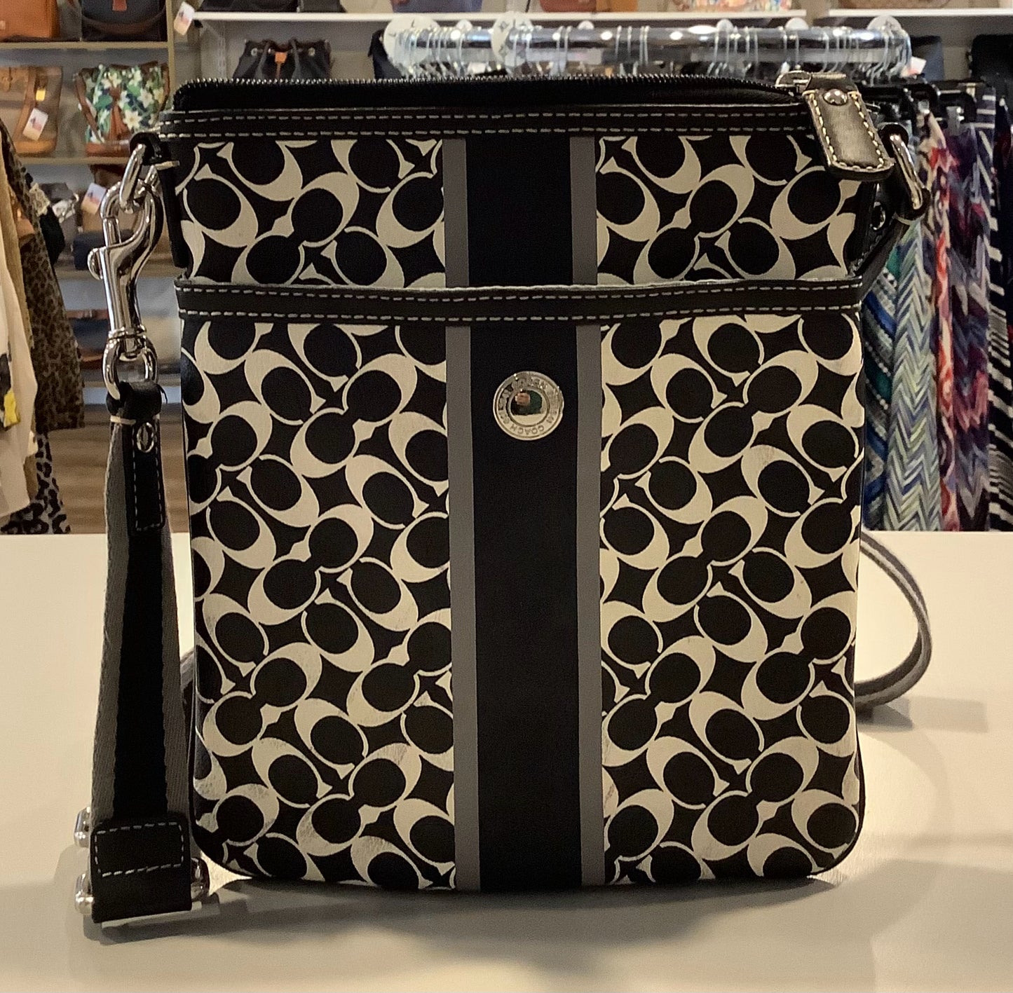 Coach Black and White Crossbody