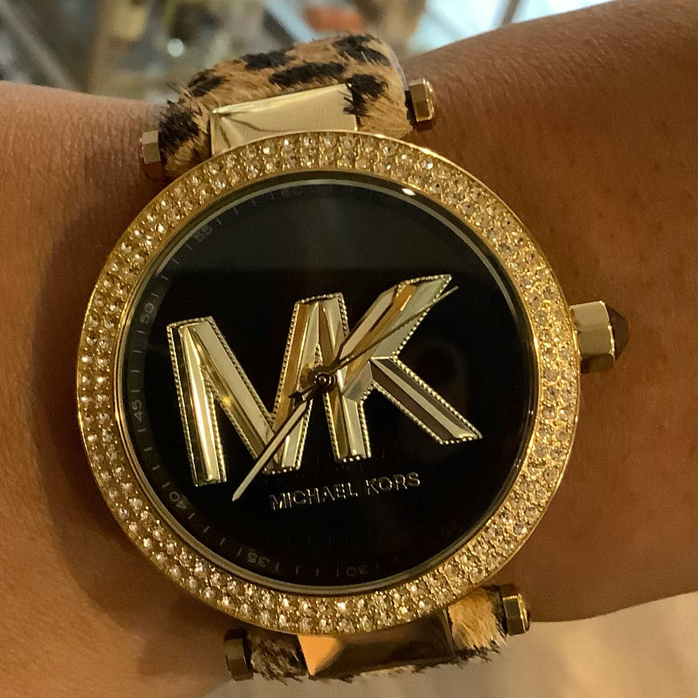 
                      
                        Michael Kors Parker Gold Tone Calf Hair Watch
                      
                    