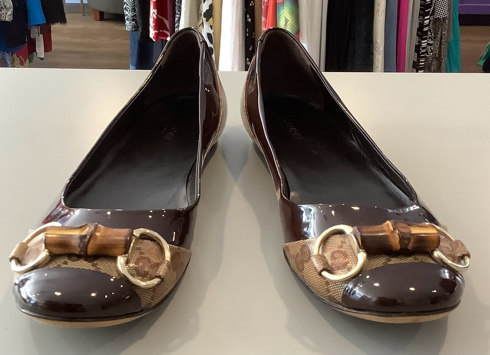 9.5B Gucci Horsebit Bamboo  Flats