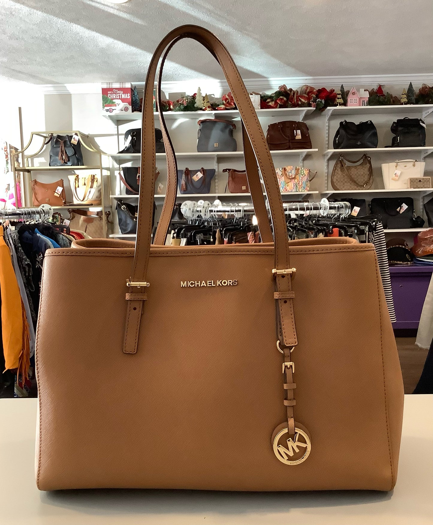 Michael Kors Jet Set Saffiano Leather Tote Bag