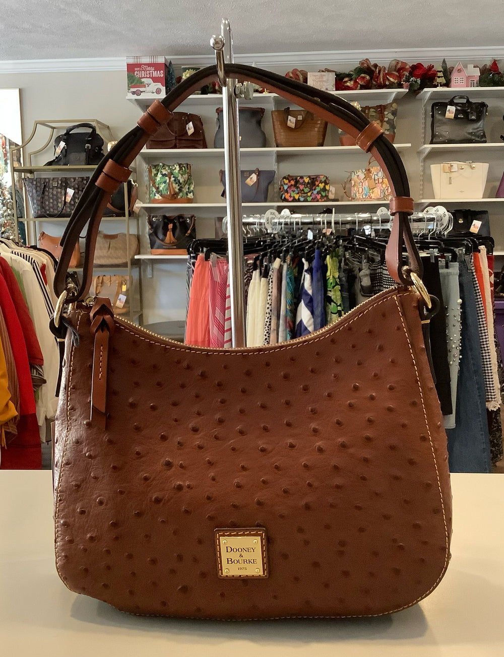 Dooney & Bourke Ostrich Kiley Hobo