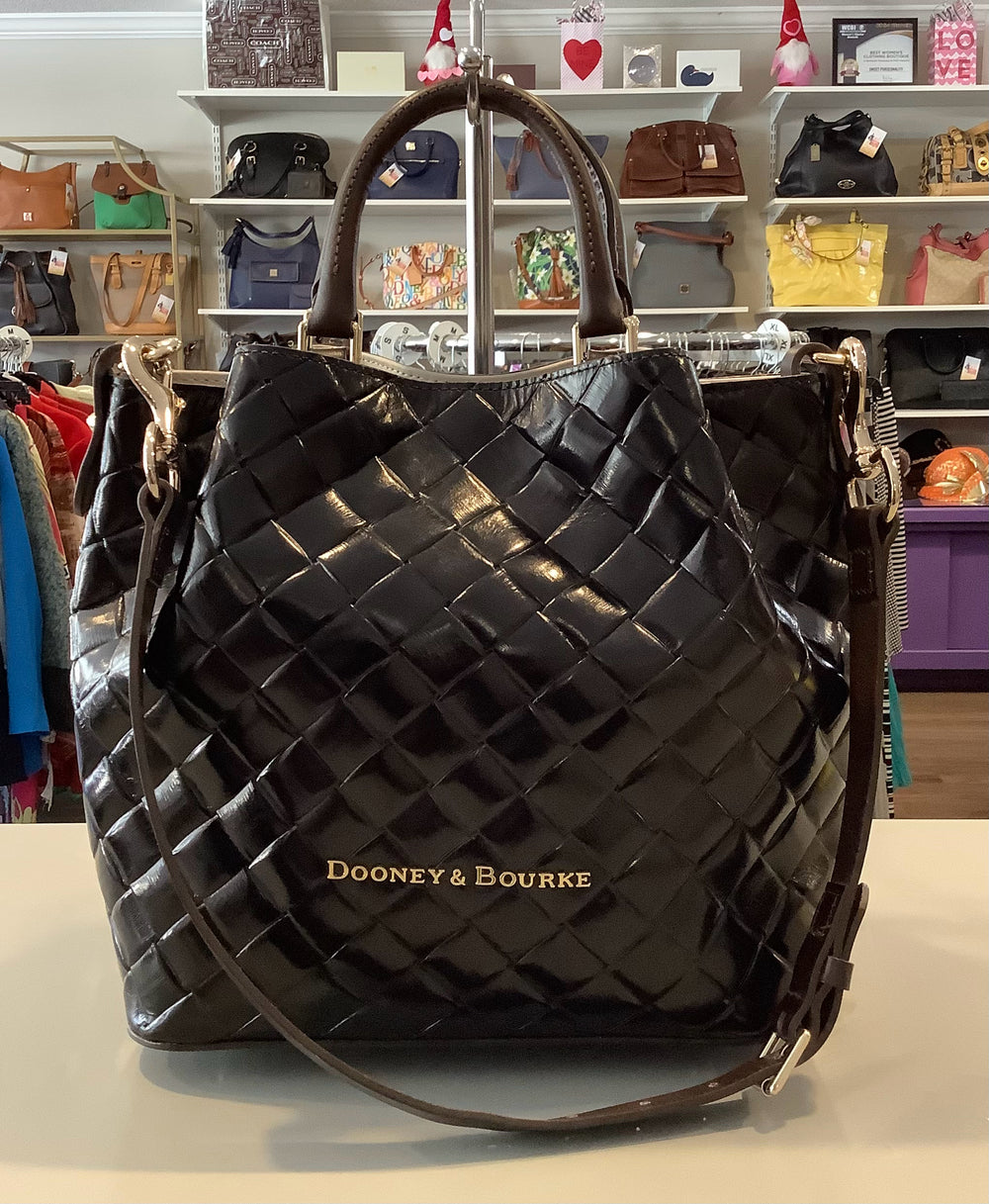 Dooney and Bourke Small Woven Embossed Leather Barlow Satchel