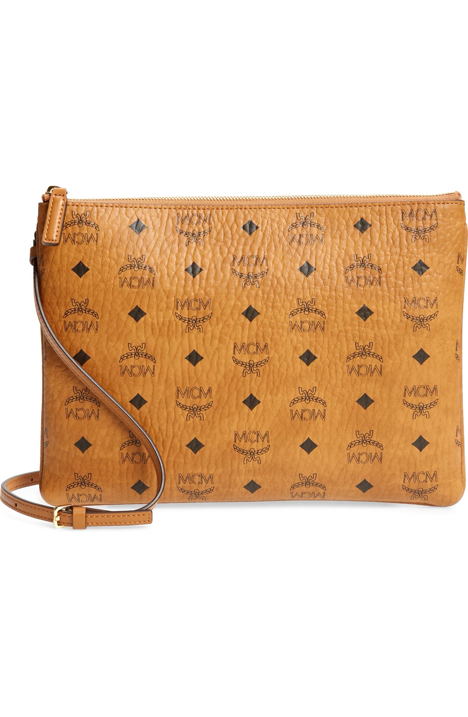 Brown MCM Key Pouch in on sale Visetos Original