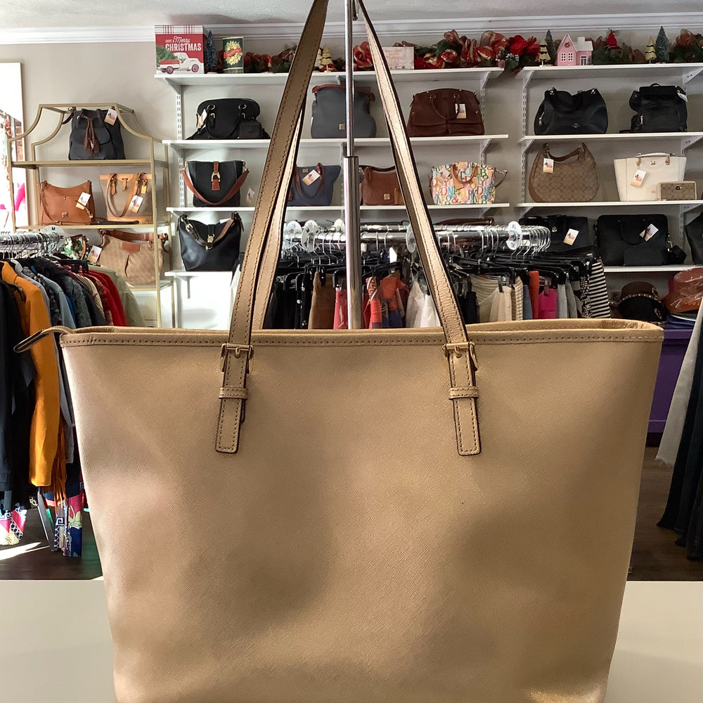 Michael Kors Gold Jet Set Zip Tote