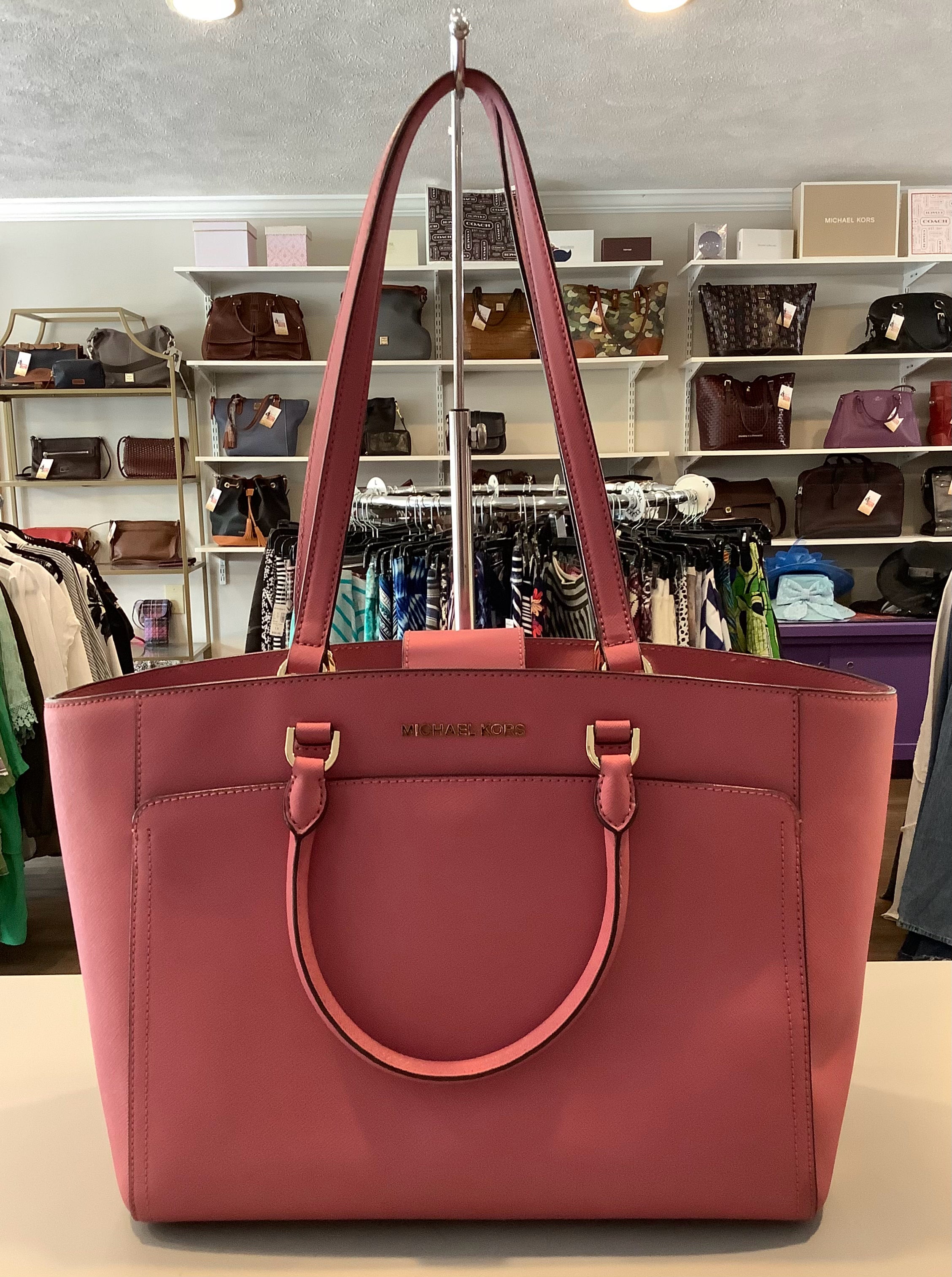 Michael Kors New with tags pink Leather Emmy Large double handle buy Tote bag purse