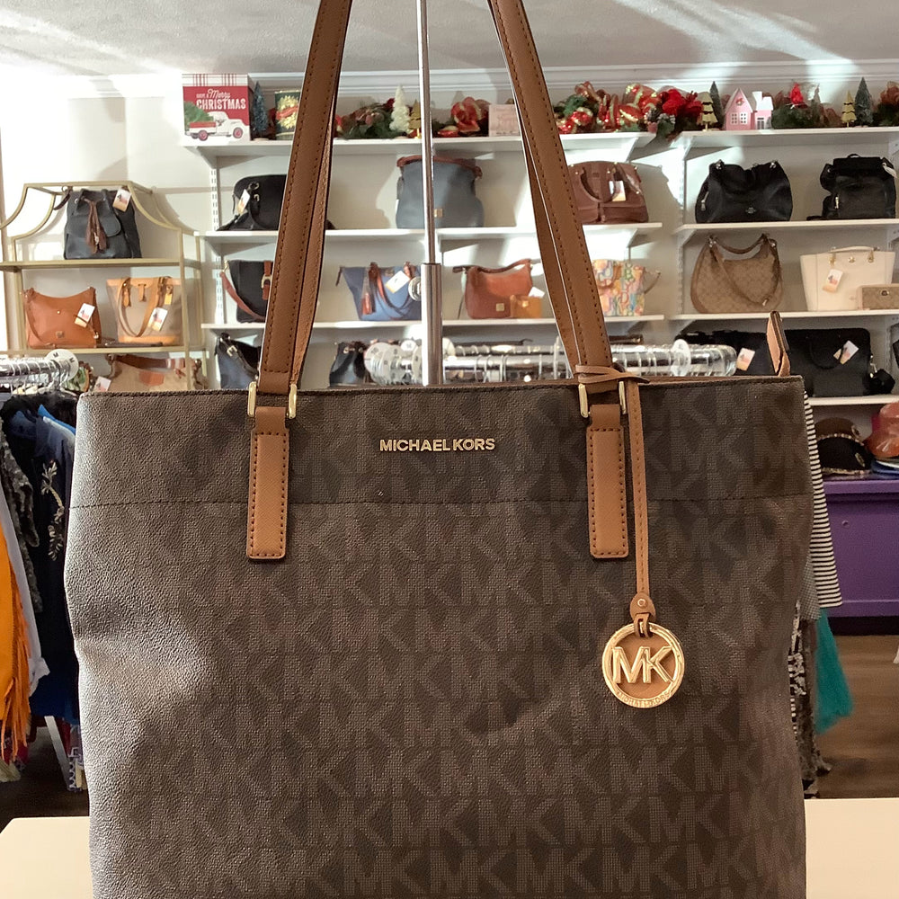 Michael Kors Brown Logo Morgan Large Tote