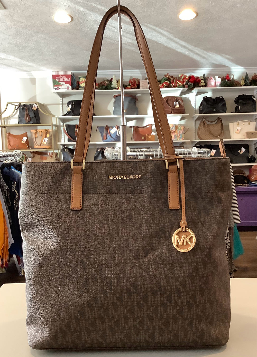 Michael Kors Brown Logo Morgan Large Tote