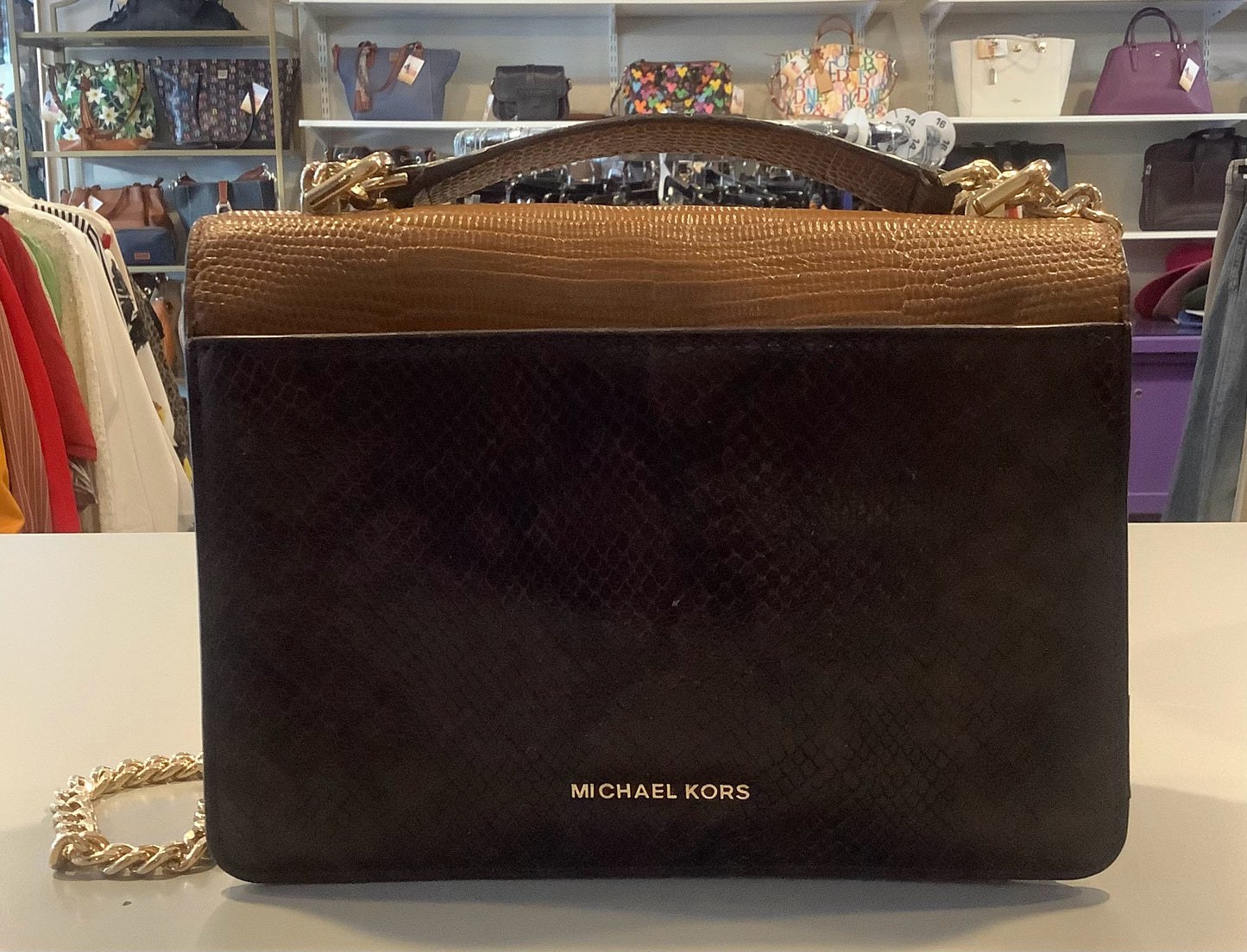 Michael Kors Jade Multi-Color Cro Snakeskin Embossed Leather Mini CB